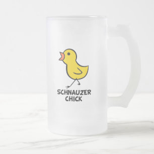 Taza De Cristal Esmerilado Polluelo del Schnauzer