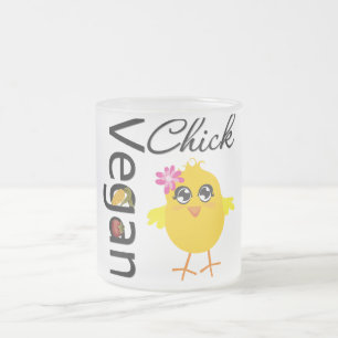 Taza De Cristal Esmerilado Polluelo del vegano