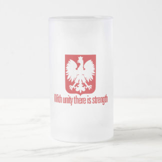 Taza De Cristal Esmerilado Polonia-Con fuerza de la unidad