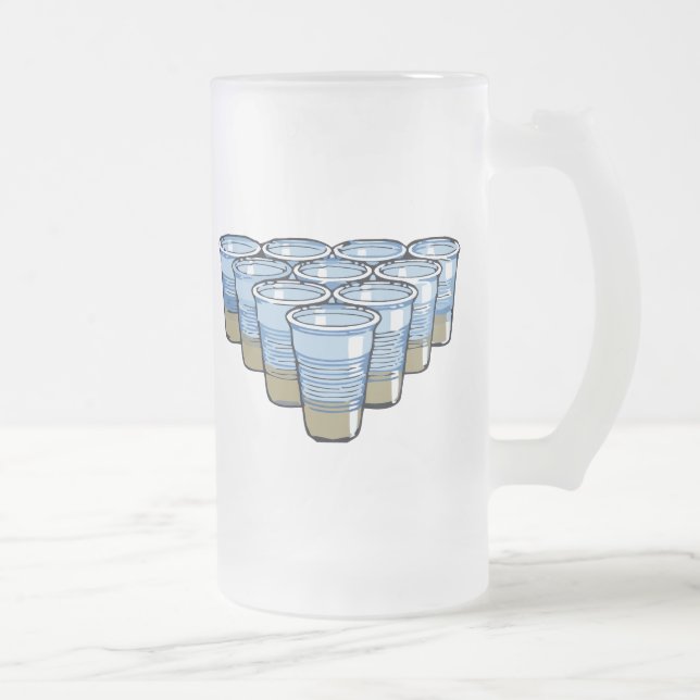 Taza De Cristal Esmerilado pong de la cerveza (Derecha)
