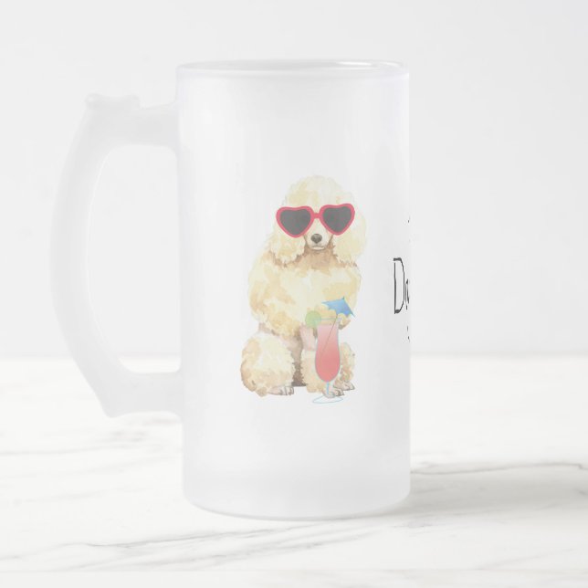 Taza De Cristal Esmerilado Poodle en miniatura de verano (Izquierda)