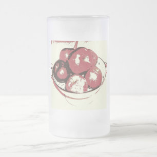 Taza De Cristal Esmerilado Pop Art Apples