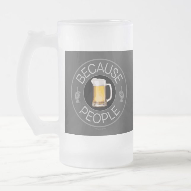 Taza De Cristal Esmerilado Porque la gente (cerveza) cerveza de vidrio escarp (Izquierda)