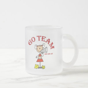 Taza De Cristal Esmerilado Porristas Camisetas y Regalos de Vamos Equipo