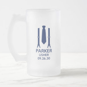 Taza De Cristal Esmerilado Porta azul de ujier