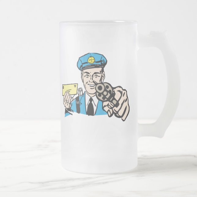 Taza De Cristal Esmerilado Postal (Derecha)