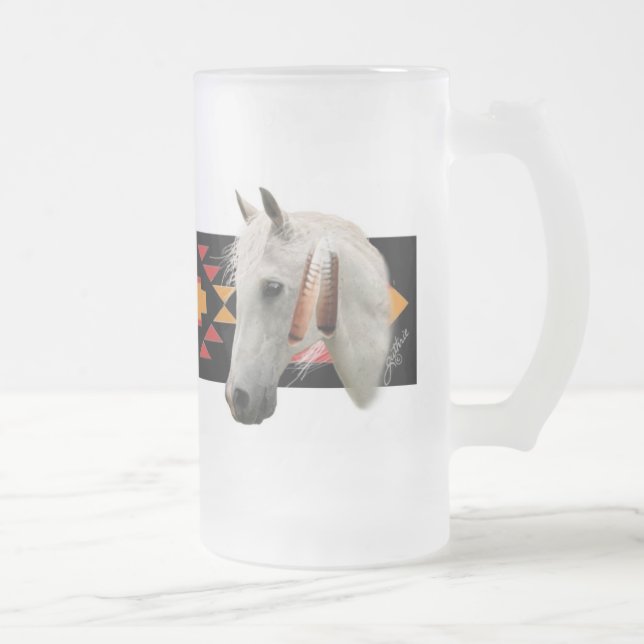 Taza De Cristal Esmerilado Potro indio (Derecha)