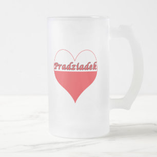 Taza De Cristal Esmerilado Pradziadek Corazón polaco