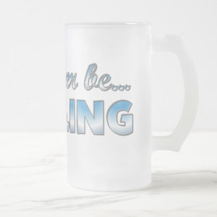 Taza De Cristal Esmerilado Prefiero ser BOWLING (azul)