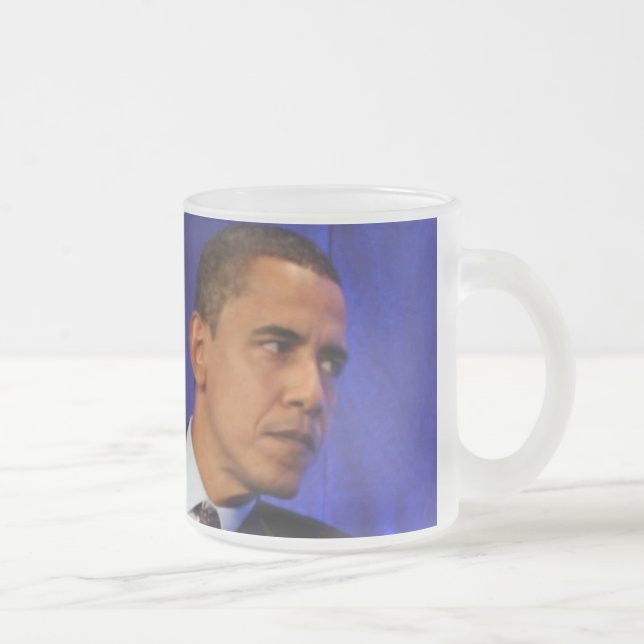 Taza De Cristal Esmerilado Presidente Barack Obama (Derecha)