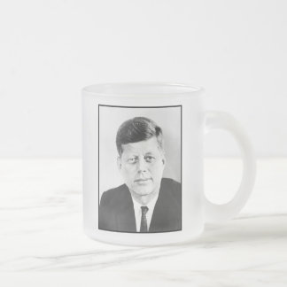 Taza De Cristal Esmerilado Presidente John F Kennedy Retrato Vidrio Frosted C