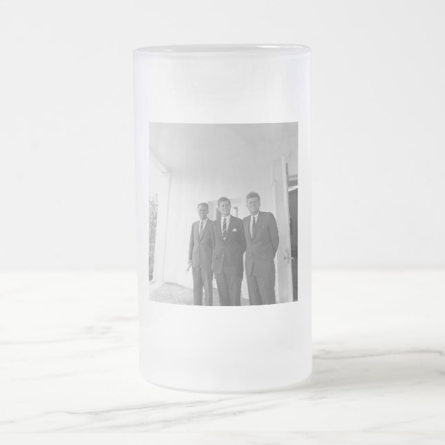 Taza De Cristal Esmerilado Presidente John Kennedy y Brothers American Camelo (Centro)
