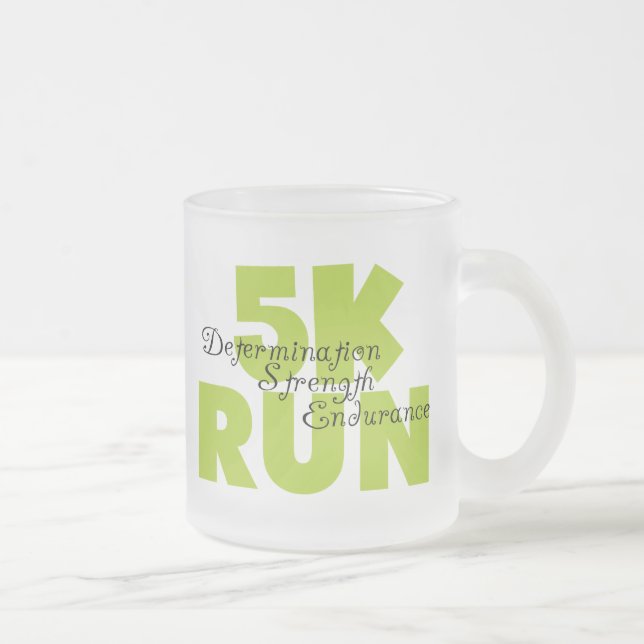 Taza De Cristal Esmerilado Primavera Verde 5K Run (Derecha)