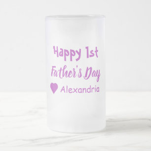 Taza De Cristal Esmerilado Primer Día del Padre