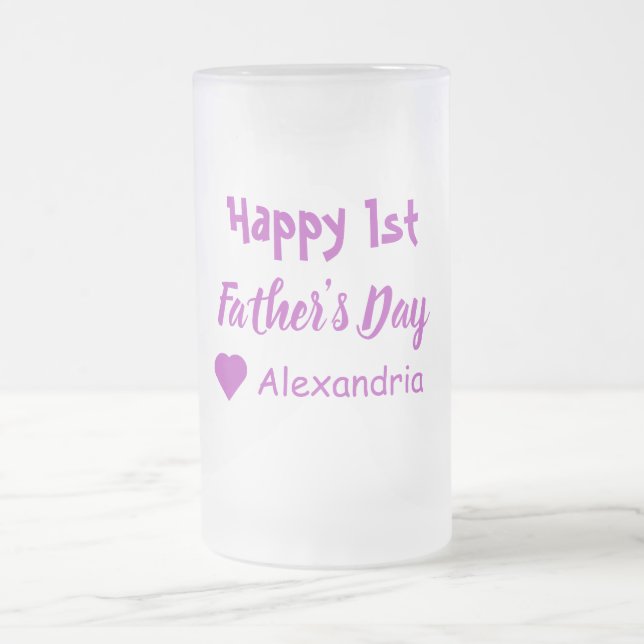 Taza De Cristal Esmerilado Primer Día del Padre (Centro)