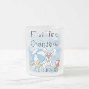 Taza De Cristal Esmerilado Primera abuela de boy camisetas y regalos