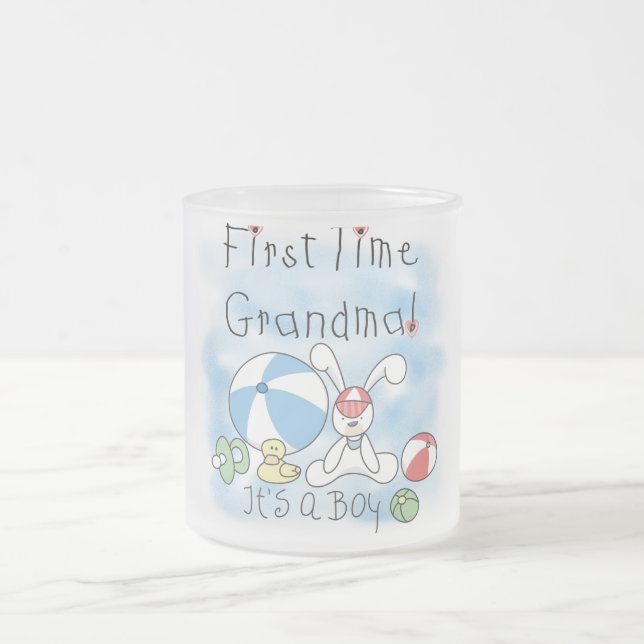 Taza De Cristal Esmerilado Primera abuela de boy camisetas y regalos (Centro)