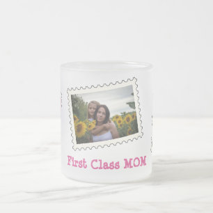 Taza De Cristal Esmerilado Primera clase MOM Mejor MOM Cada 3 fotos personali