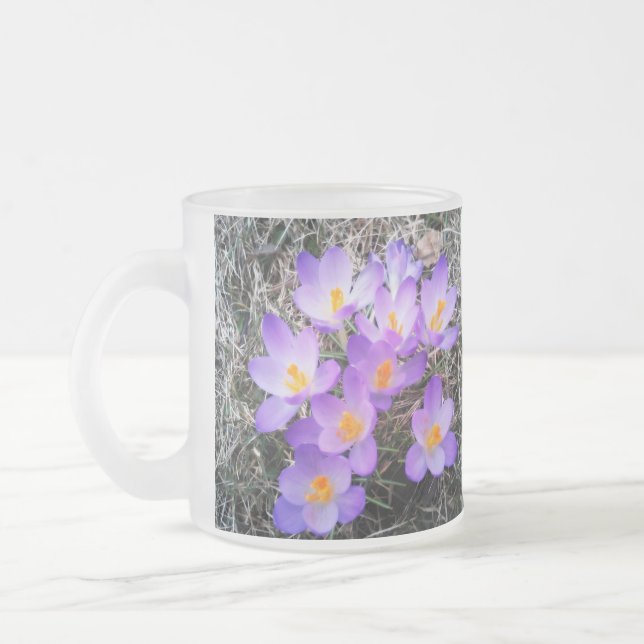 TAZA DE CRISTAL ESMERILADO PRIMEROS RÓTULOS DE PRIMAVERA (Izquierda)