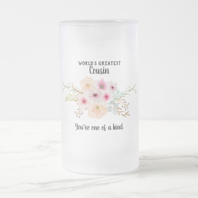 Taza De Cristal Esmerilado Primo más grande del mundo - Flores onduladas dive (Centro)