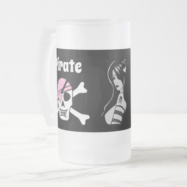 Taza De Cristal Esmerilado Princesa pirata (Anverso izquierdo)