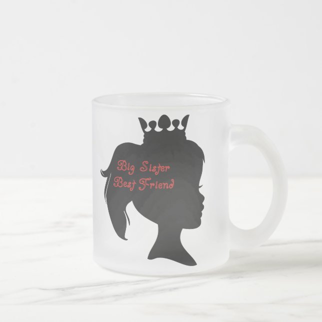 Taza De Cristal Esmerilado Princess Big Sister Mejor Amigo (Derecha)
