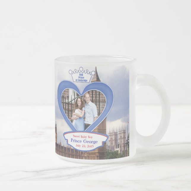 Taza De Cristal Esmerilado Príncipe de la Realeza Británica de la Infancia Ge (Derecha)