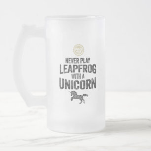 Taza De Cristal Esmerilado PRO TIP: Nunca Juegues Salto Con Un Unicornio