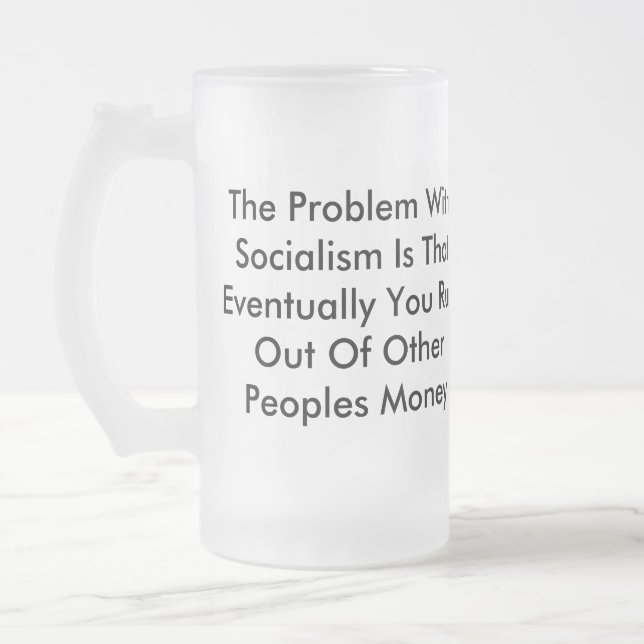Taza De Cristal Esmerilado Problema con socialismo (Izquierda)
