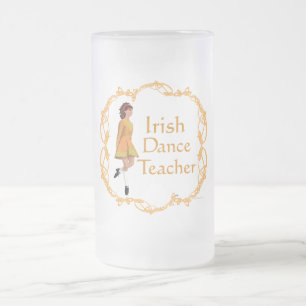 Taza De Cristal Esmerilado Profesor de Danza Irlandesa - Oro