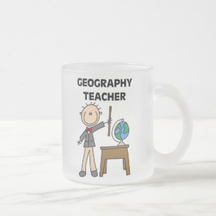 Taza De Cristal Esmerilado Profesor de la geografía