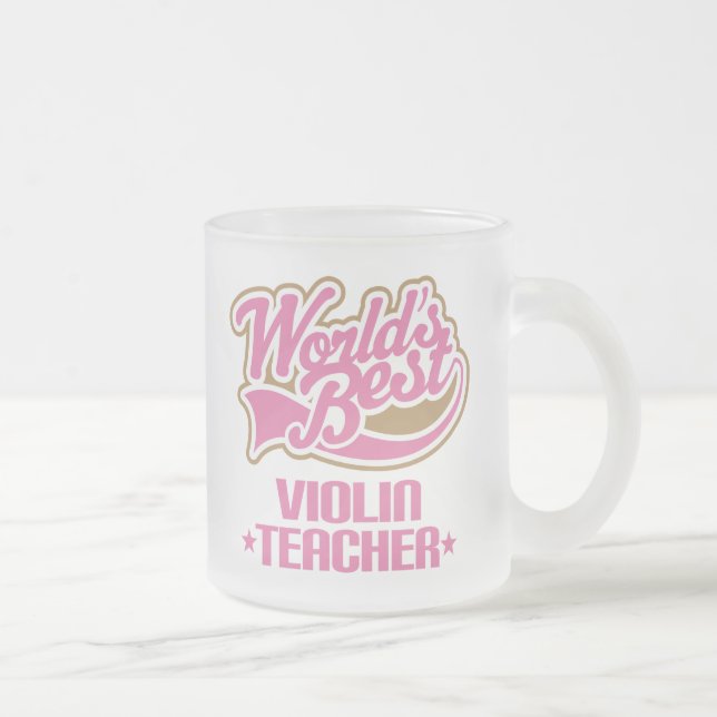 Taza De Cristal Esmerilado Profesor lindo del violín (Derecha)