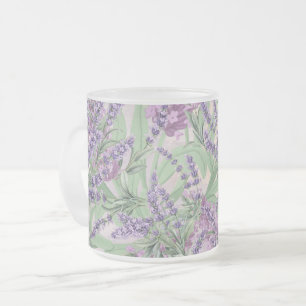 Taza De Cristal Esmerilado Profusión de lavanda Polvo de lavanda Floral rústi