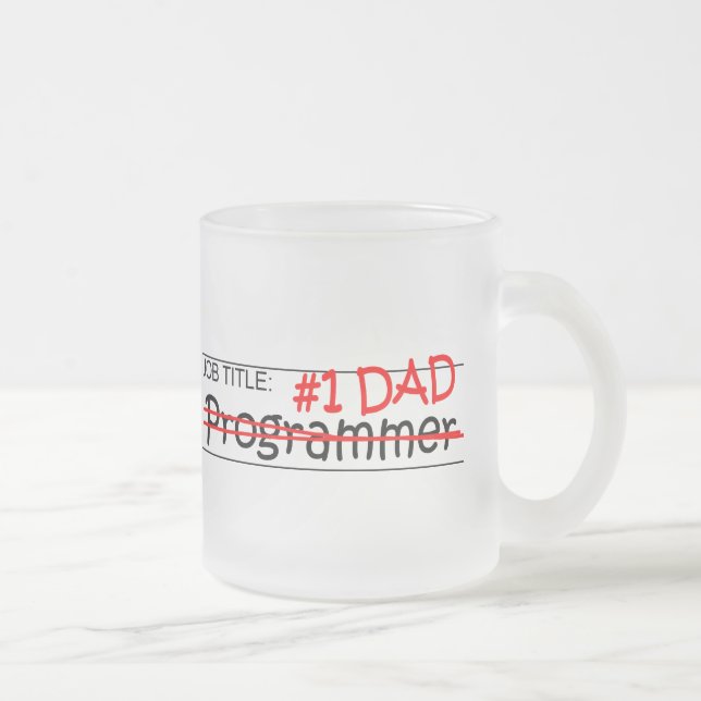 Taza De Cristal Esmerilado Programador del papá del trabajo (Derecha)