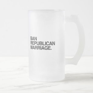 TAZA DE CRISTAL ESMERILADO PROHIBIR MATRIMONIO REPUBLICANO