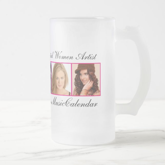 TAZA DE CRISTAL ESMERILADO PROMO 5 MUJERES BRILLANTES DEL CALENDARIO DE (Derecha)