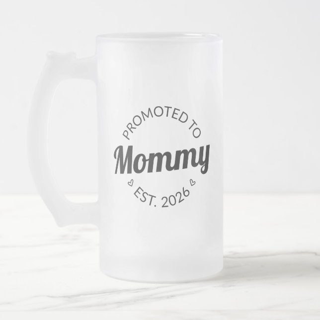 Taza De Cristal Esmerilado Promovido A Mamá Oriente. I 2026 (Izquierda)