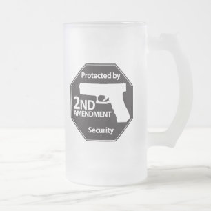 Taza De Cristal Esmerilado Protegido por la 2da enmienda