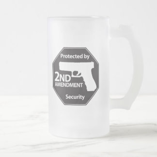 Taza De Cristal Esmerilado Protegido por la 2da enmienda