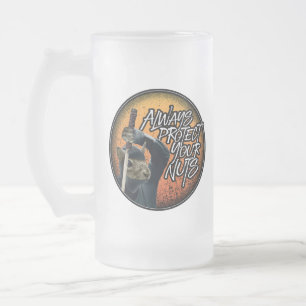 Taza De Cristal Esmerilado Proteja siempre tus nueces - ardilla de ninja dive