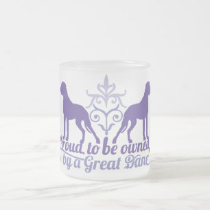 Taza De Cristal Esmerilado Proud owned by a Great Dane purple