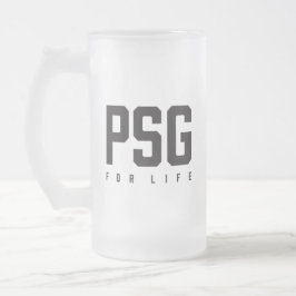 Taza De Cristal Esmerilado PSG For Life