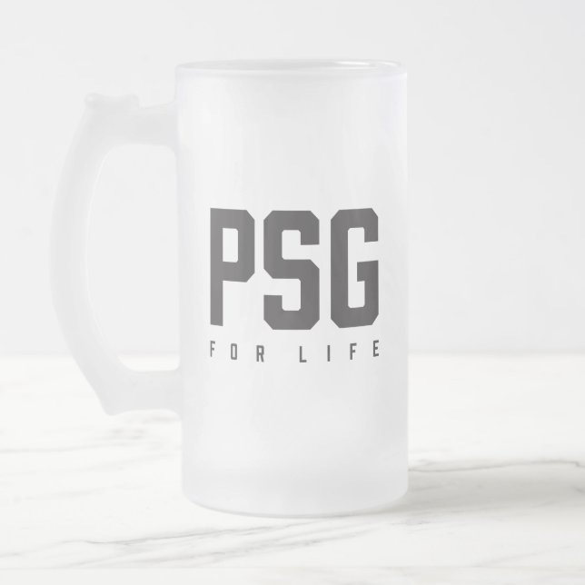 Taza De Cristal Esmerilado PSG For Life (Izquierda)