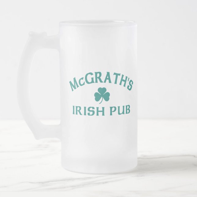 Taza De Cristal Esmerilado Pub Irlandés de McGrath  (Izquierda)