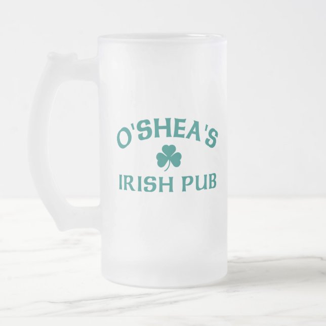 Taza De Cristal Esmerilado Pub Irlandés O'Shea  (Izquierda)