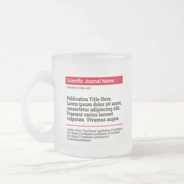Taza De Cristal Esmerilado Publicación personalizada Frosted Glass Mug - Rojo (Izquierda)