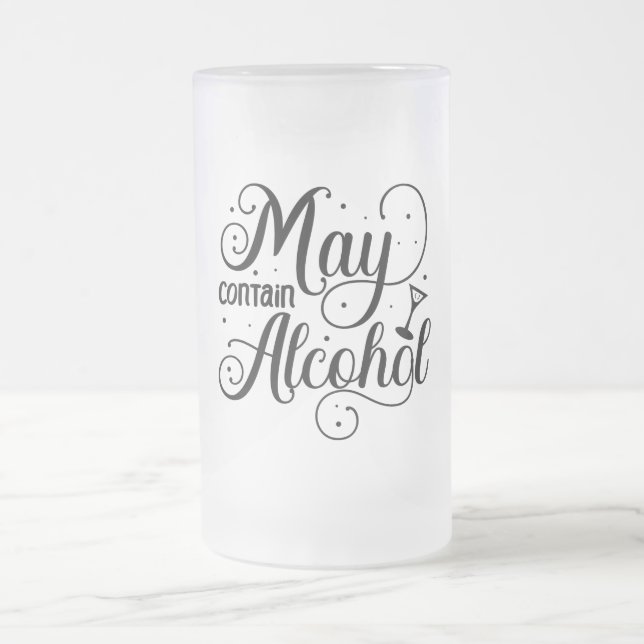 Taza De Cristal Esmerilado Puede contener alcohol (Centro)