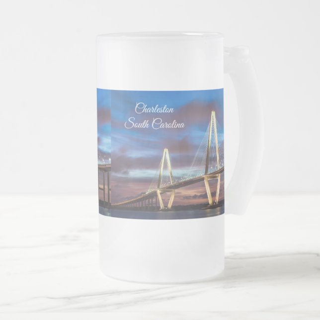 Taza De Cristal Esmerilado Puente Arthur Ravenel En La Mug Frotada De Noche (Anverso derecho)