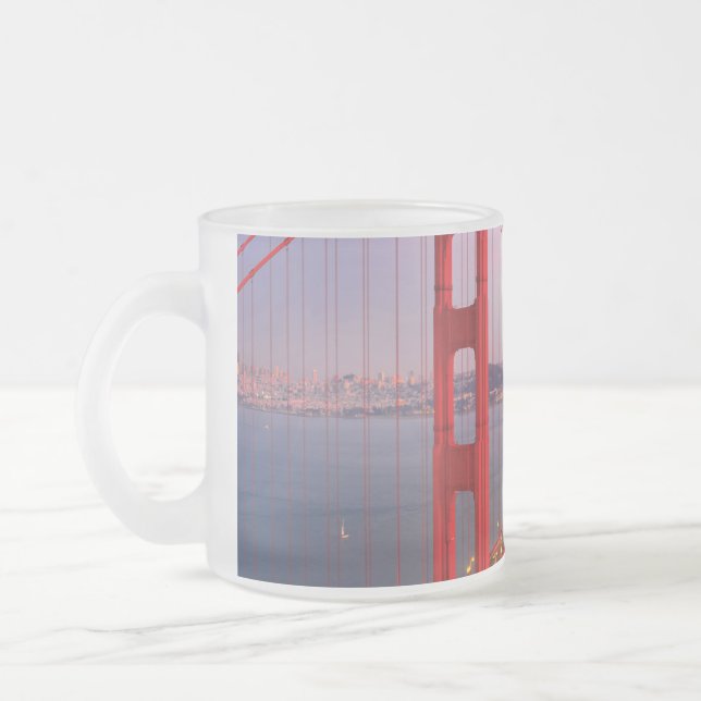Taza De Cristal Esmerilado Puente de la puerta de oro tira almohada (Izquierda)