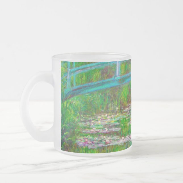 Taza De Cristal Esmerilado Puente japonés de Monet y los lirios de agua (Izquierda)